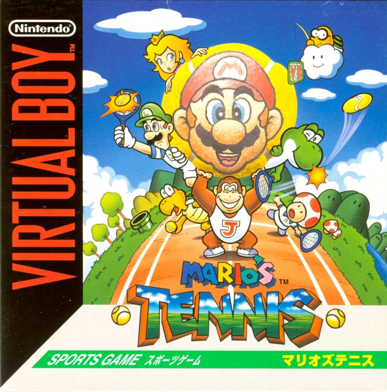 Mario's Tennis box art for Virtual Boy